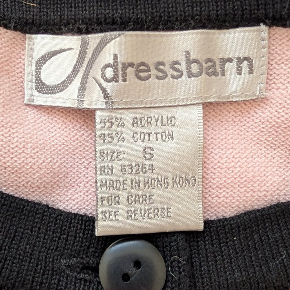 Dress Barn pink gray black striped lightweight cardigan Small EUC - Picture 8 of 9
